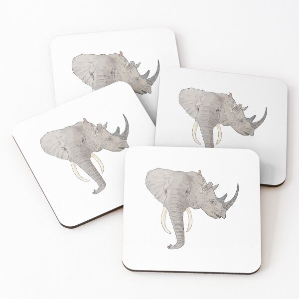Item preview, Elephant rhino heads designed and sold by Domnc.