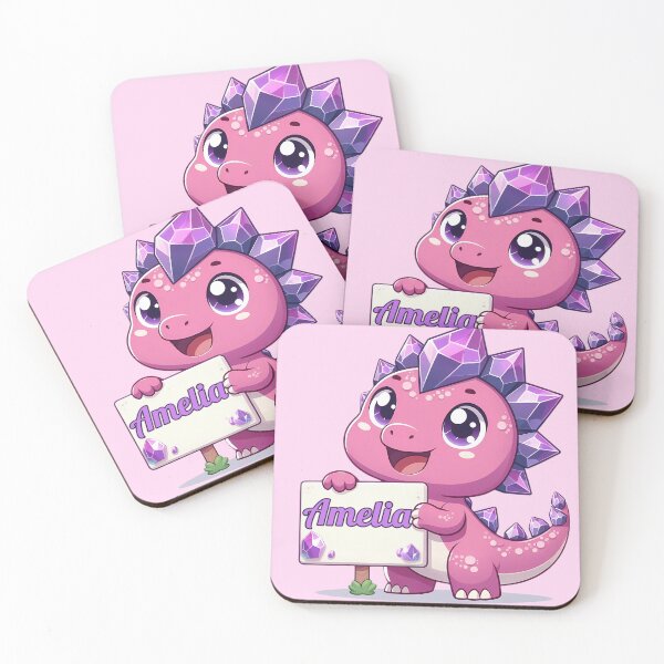 Item preview, Personalized Amelia Pink Dinosaur Name designed and sold by MoonMonkeyNbear.