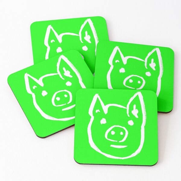 Item preview, Electric Green Piggy Face designed and sold by MagentaTwilight.