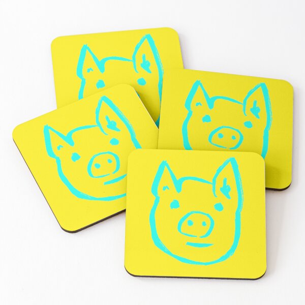 Item preview, Turquoise Piggy Face designed and sold by MagentaTwilight.