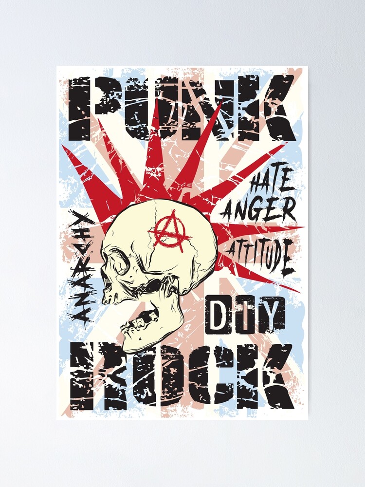 Punk Rock, DIY, UK, United Kingdom stamp , T- shirt. | Poster