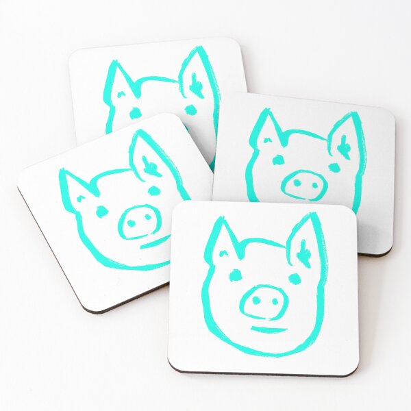 Item preview, Piggy Face Luminescent Turquoise designed and sold by MagentaTwilight.