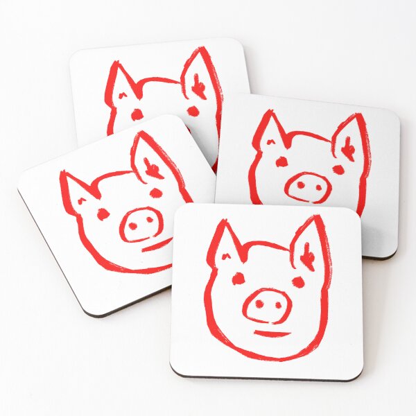 Item preview, Vivid Red Piggy Face  designed and sold by MagentaTwilight.