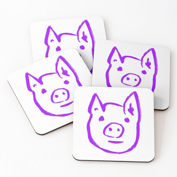 Item preview, Vivid Violet Purple Piggy Face  designed and sold by MagentaTwilight.
