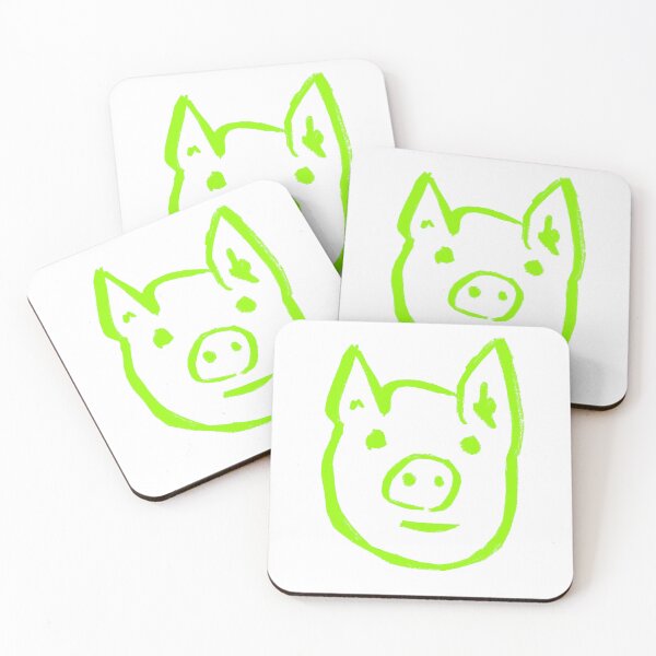 Item preview, Neon Lime Green Piggy Face  designed and sold by MagentaTwilight.