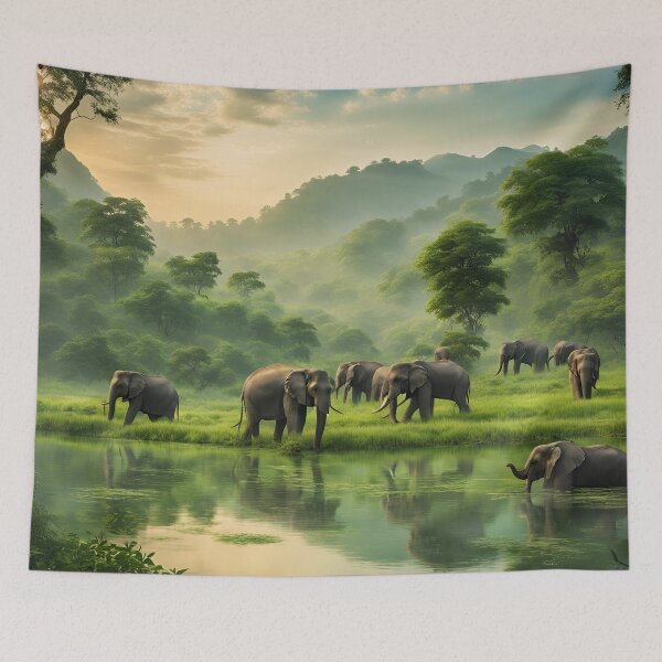 Item preview, The elephant returns home in the evening. designed and sold by Lunattern.