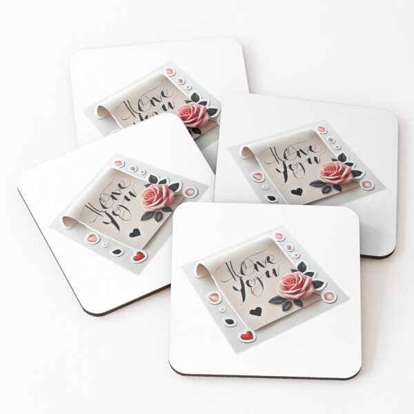 Item preview, Flower Letter - Romantic Card with Soft Pink Bloom, Handwritten "I Love You" Text, and Heart Decorations designed and sold by KreaDesignOne.