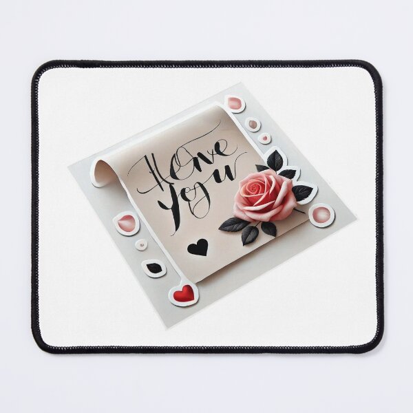 Item preview, Flower Letter - Romantic Card with Soft Pink Bloom, Handwritten "I Love You" Text, and Heart Decorations designed and sold by KreaDesignOne.
