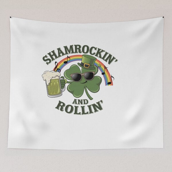 Item preview, Irish St Patricks day Ireland - "Shamrockin' and Rollin' St. Patrick's Day " designed and sold by stickercuffs.