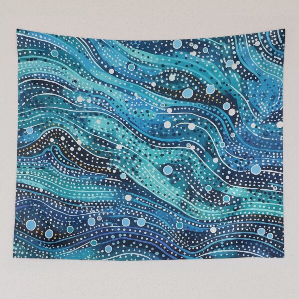 Item preview, Aboriginal Inspired Dot Art - Wavy Waves designed and sold by GrinGalore.