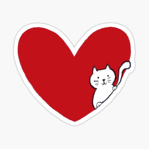 Cat in the Heart Sticker