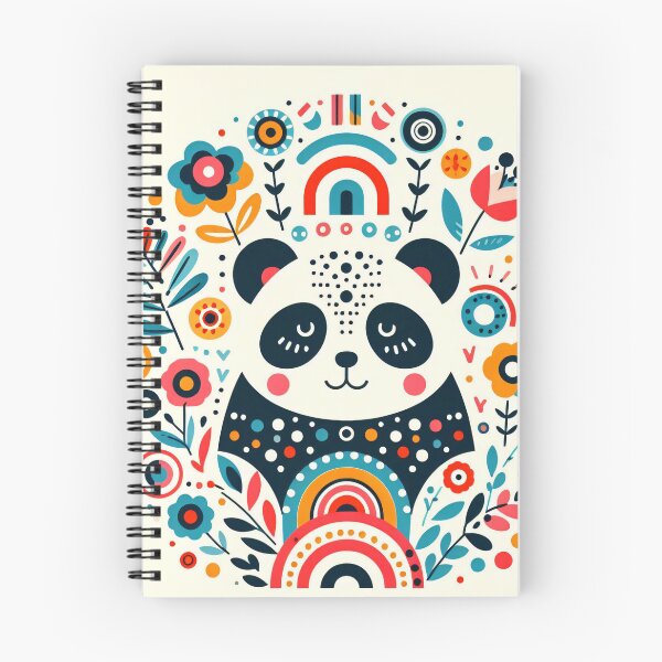 Item preview, Scandinavian Folk Art Rainbow Animals - Panda by Heidi Anne Morris designed and sold by FOLK ART FUSION by heidiannemorris.
