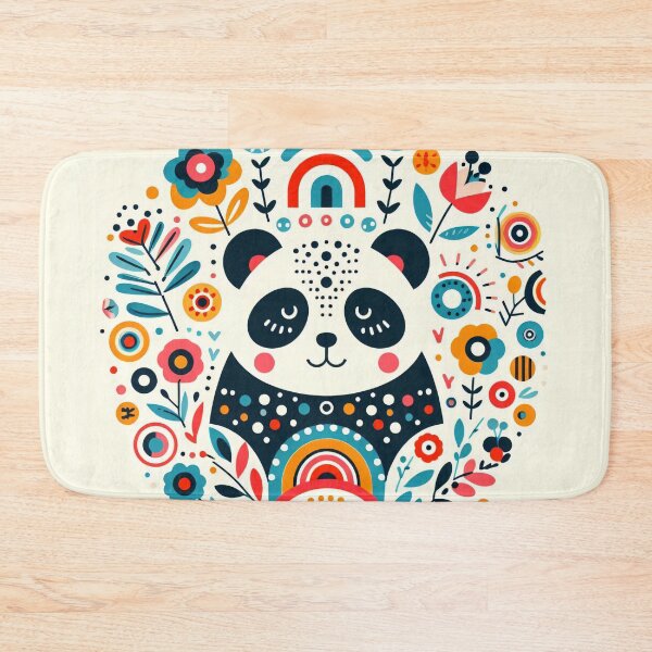 Item preview, Scandinavian Folk Art Rainbow Animals - Panda by Heidi Anne Morris designed and sold by FOLK ART FUSION by heidiannemorris.
