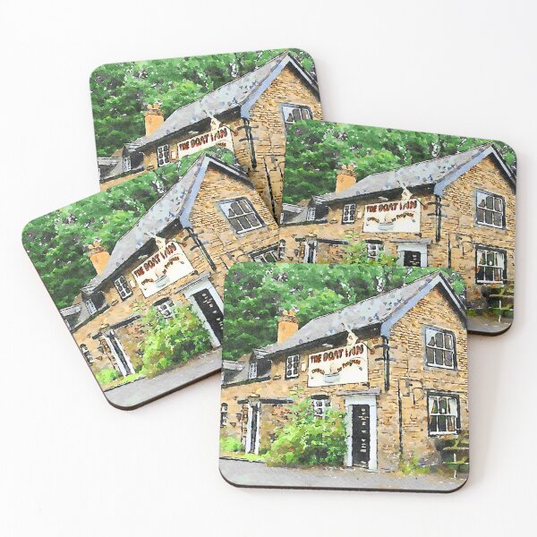 Item preview, Charming English countryside inn in watercolor in West Midlands, England designed and sold by GestaltImagery.