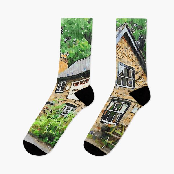 Item preview, Charming English countryside inn in watercolor in West Midlands, England designed and sold by GestaltImagery.