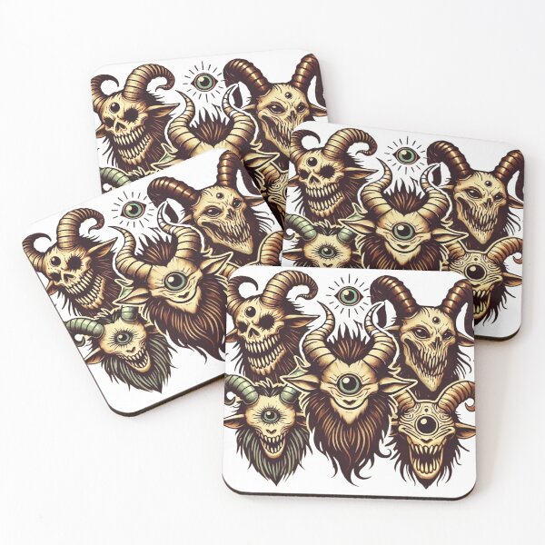 Item preview, "Indie-Style Illustration of Five Fierce Horned Demons" designed and sold by ForFamily1120.