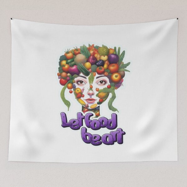 Item preview, Let Food Be Art Embracing Purple Fruit and Black Faces designed and sold by SplashTastic.