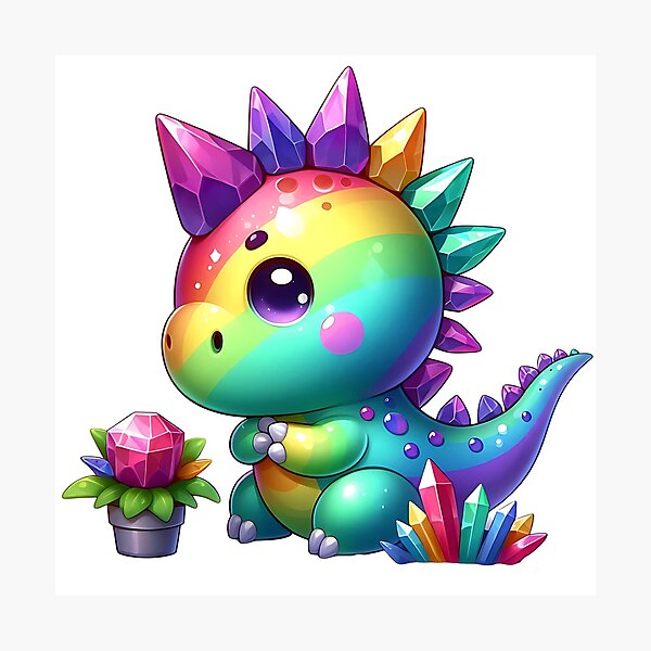 Artikel-Vorschau von Regenbogen Diamant Dinosaurier Hübscher Bunter Dino, designt und verkauft von MoonMonkeyNbear.