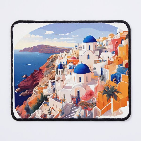 Item preview, Mediterrean village of Santorini Greece designed and sold by OttensPixels.