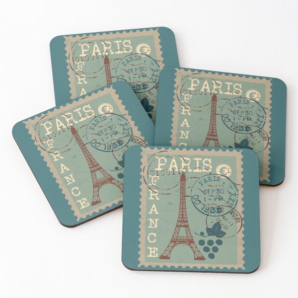 Item preview, Paris France Retro Post Stamp designed and sold by Primroaddesigns.