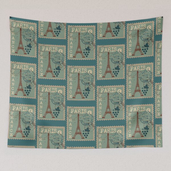Item preview, Paris France Retro Post Stamp designed and sold by Primroaddesigns.
