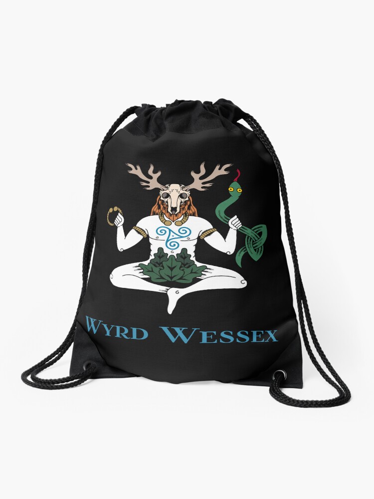 Thumbnail 1 of 3, Drawstring Bag, Cernunnos Wyrd Wessex designed and sold by saxonforageruk.