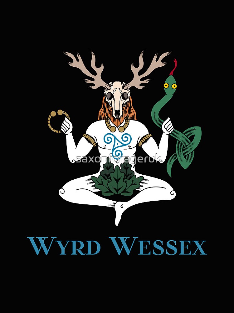 Thumbnail 3 of 3, Drawstring Bag, Cernunnos Wyrd Wessex designed and sold by saxonforageruk.