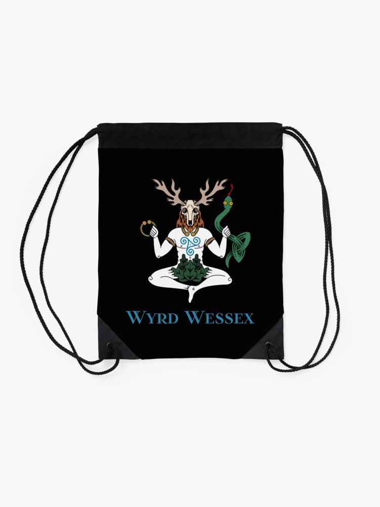 Thumbnail 2 of 3, Drawstring Bag, Cernunnos Wyrd Wessex designed and sold by saxonforageruk.