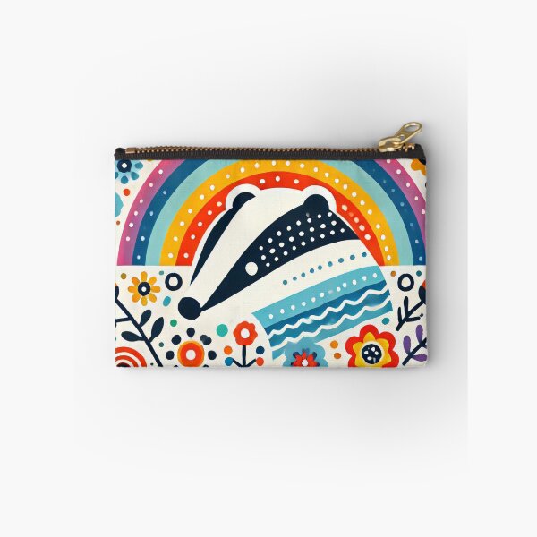 Item preview, Scandinavian Folk Art Rainbow Animals - Bright Beautiful Happy Badger by heidiannemorris designed and sold by FOLK ART FUSION.
