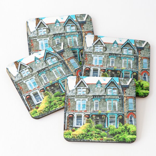 Item preview, Charming Victorian house watercolor painting in the Lake District designed and sold by GestaltImagery.