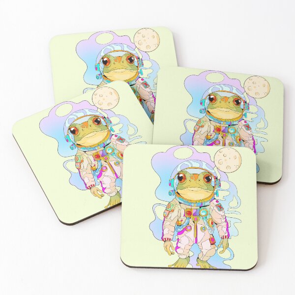 Item preview, Astronaut space frog - galaxy frog illustration - moon toad astronaut helmet designed and sold by marlenaki.