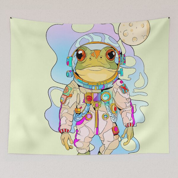 Item preview, Astronaut space frog - galaxy frog illustration - moon toad astronaut helmet designed and sold by marlenaki.