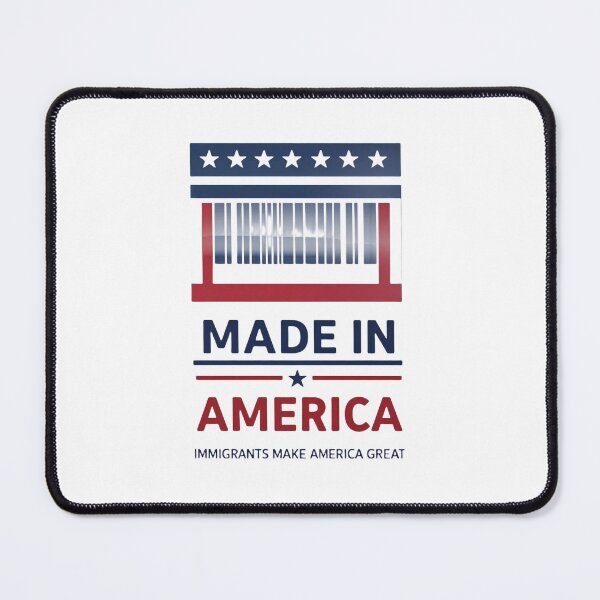 Item preview, Made in America, Immigrants Make America Great, Barcode Statement T-Shirt designed and sold by VisionArtist Ca.