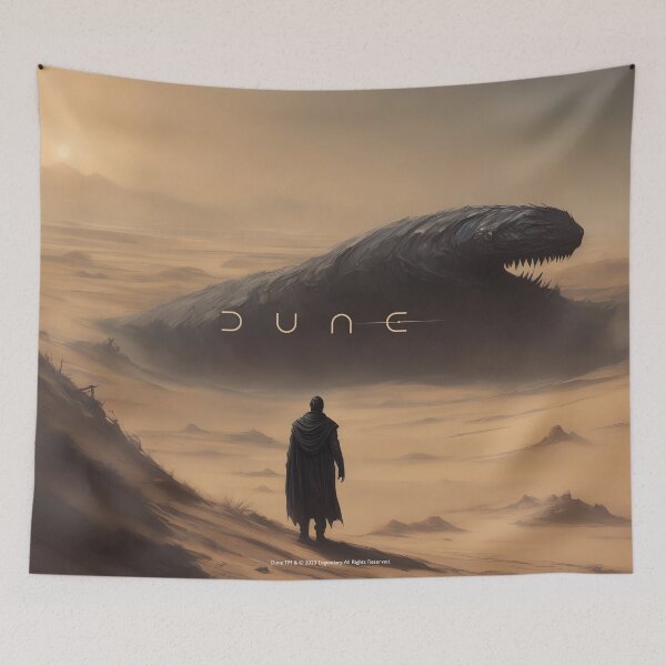 Item preview, A Fremen watching a sandworm coming out of the sand designed and sold by Pixeledfox.