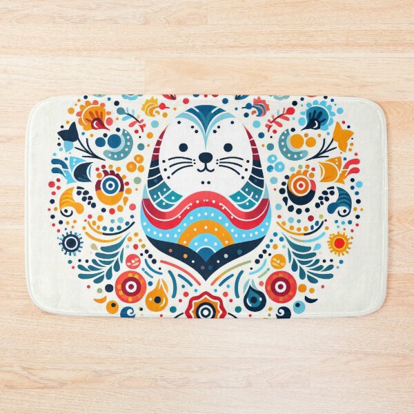 Item preview, Scandinavian Folk Art Rainbow Animals - Sealion by heidiannemorris designed and sold by FOLK ART FUSION.