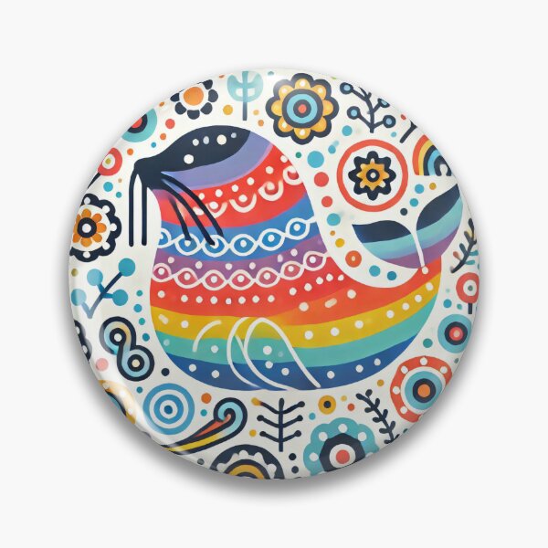 Item preview, Scandinavian Folk Art Rainbow Animals - Sealion by heidiannemorris designed and sold by FOLK ART FUSION by heidiannemorris.