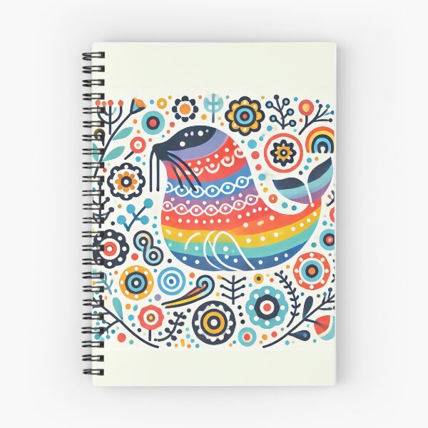 Item preview, Scandinavian Folk Art Rainbow Animals - Sealion by heidiannemorris designed and sold by FOLK ART FUSION by heidiannemorris.