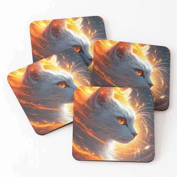 Item preview, Fiery Cosmic Kitten – Mystical and Majestic Cat designed and sold by MystiqSlav.