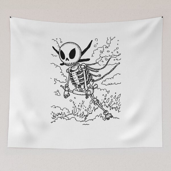 Item preview, Funny skeleton japan manga anime comix style ink drawing designed and sold by VonKalt.