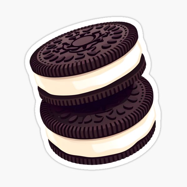 Item preview, Cute Double Stack Oreo Cookies Sticker - Minimal Bakery Style Design designed and sold by CrownedCanvas.