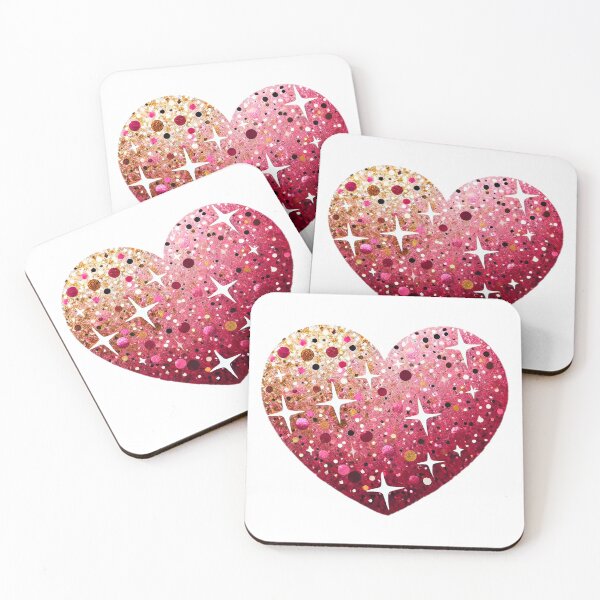 Item preview, Glitter Hearts - Shimmering Heart with Gold, Pink, Red, and Black Glittery Effect designed and sold by KreaDesignOne.