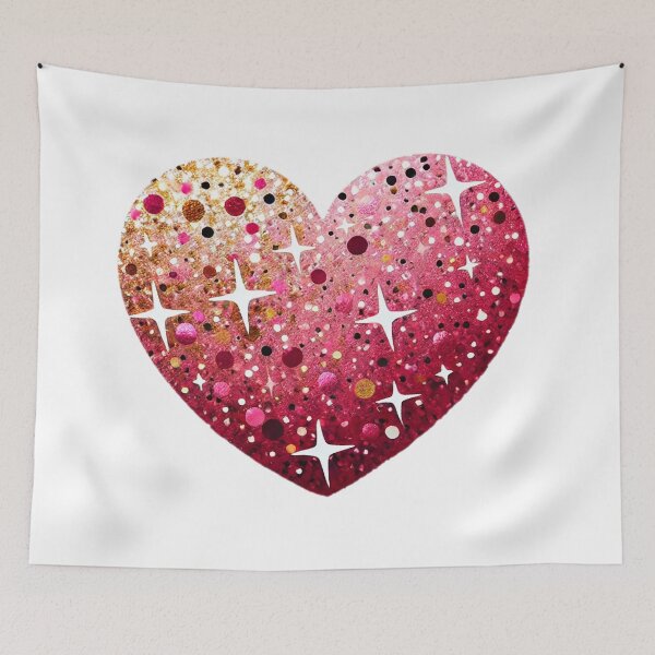 Item preview, Glitter Hearts - Shimmering Heart with Gold, Pink, Red, and Black Glittery Effect designed and sold by KreaDesignOne.
