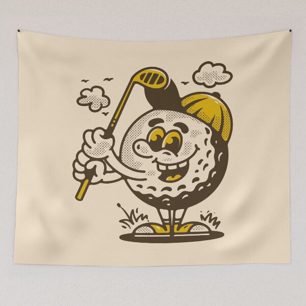 Item preview, Golf ball character holding a golf stick designed and sold by adipra.