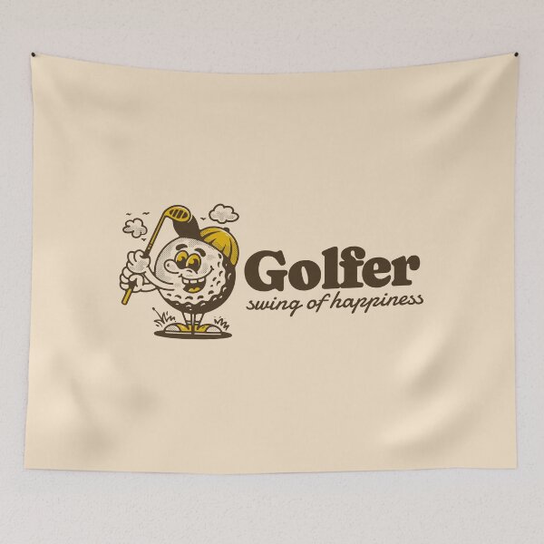 Item preview, Golf ball character holding a golf stick designed and sold by adipra.