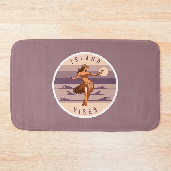 Item preview, Island Vibes Girl Sun Waves Purple Aubergine Round designed and sold by Saltycurrent1.