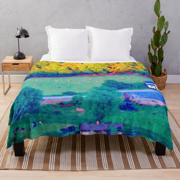 Item preview, Watercolor landscape of sheep and cows grazing in Welsh countryside designed and sold by GestaltImagery.