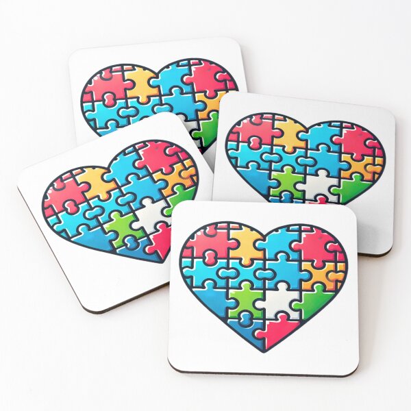 Item preview, Puzzle Heart - Colorful Heart Shape Made of Interlocking Puzzle Pieces with Glitter Effect designed and sold by KreaDesignOne.