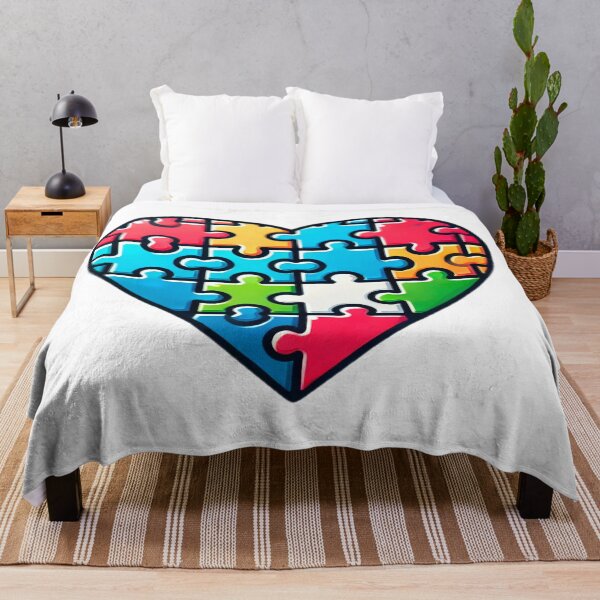 Item preview, Puzzle Heart - Colorful Heart Shape Made of Interlocking Puzzle Pieces with Glitter Effect designed and sold by KreaDesignOne.