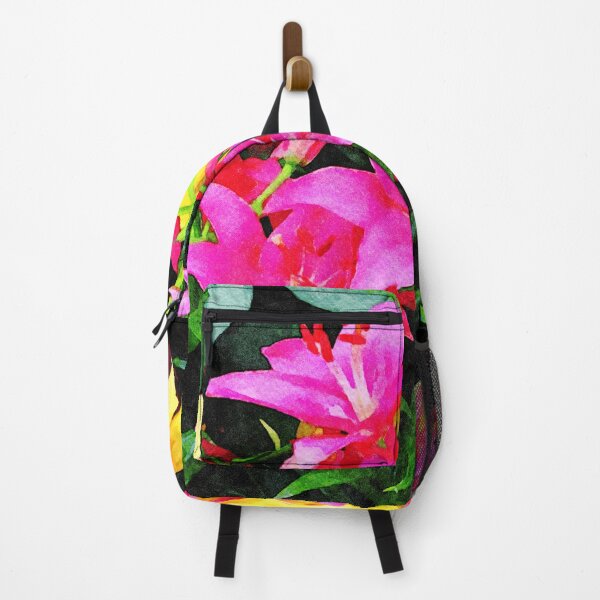 Item preview, Vibrant watercolor lilies in full bloom in garden setting designed and sold by GestaltImagery.