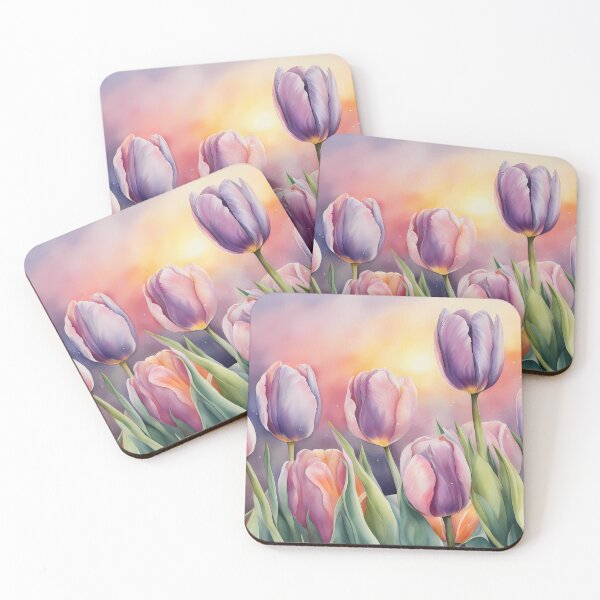 Item preview, Purple Tulips at Sunrise designed and sold by CalmnessbyChoice.